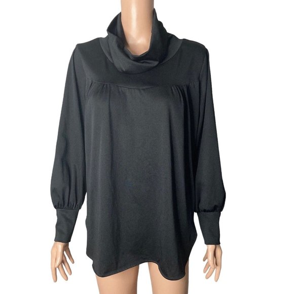 Vintage Avon Blouse Womens Size 8L Medium Black Turtleneck - Picture 5 of 12